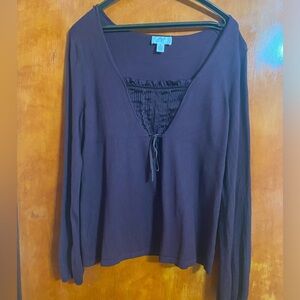 Ann Taylor Loft brown peasant style sweater size XL